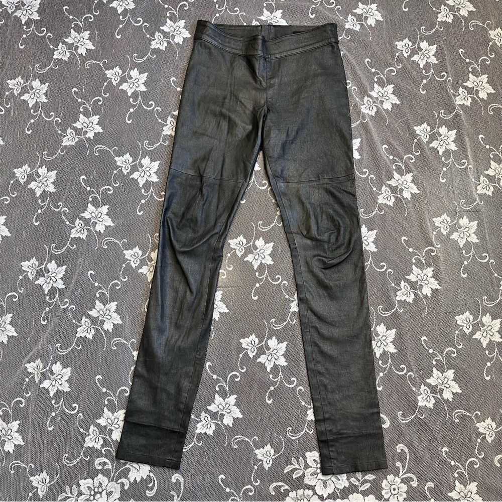 Graham & Spencer Gunmetal Faux Leather Pants